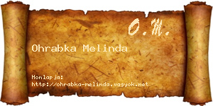 Ohrabka Melinda névjegykártya